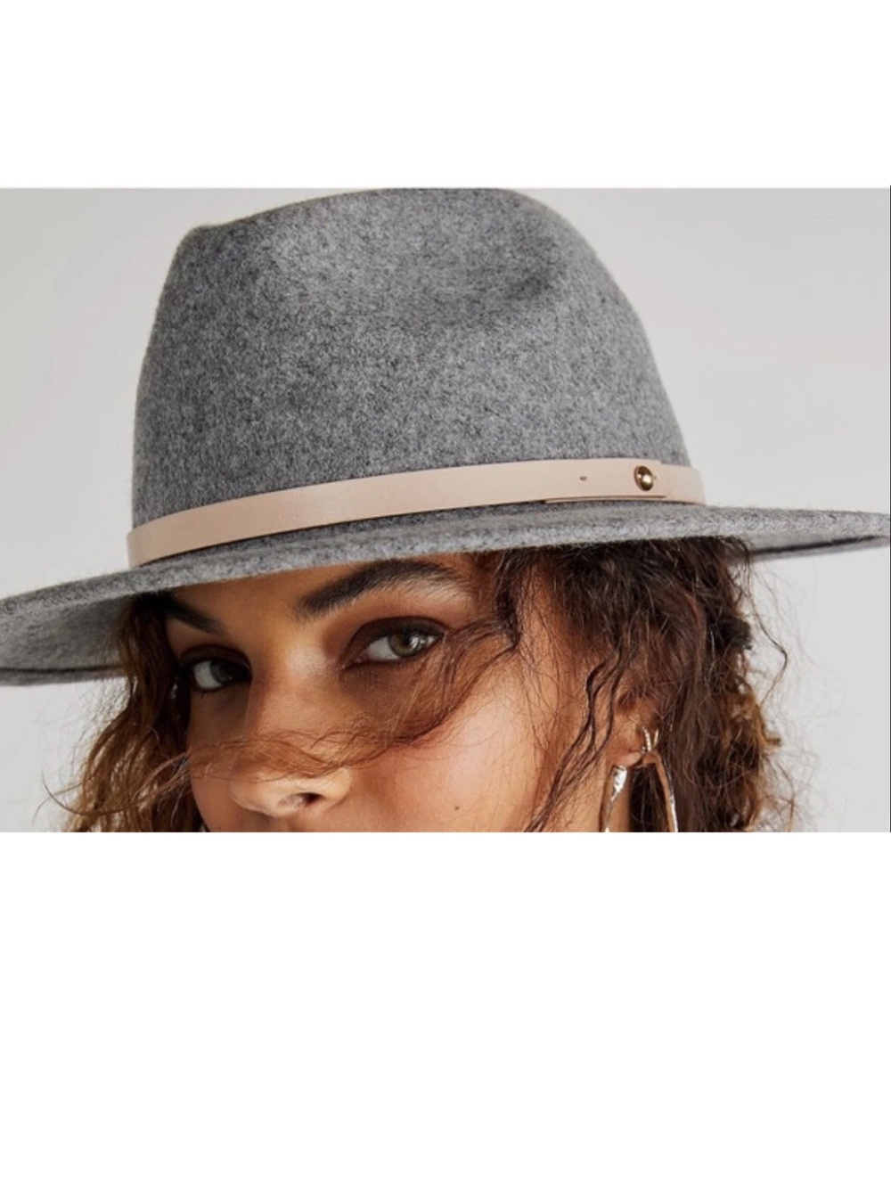 NWT Free People Anthropologie Gray Wool Felt Fedora Hat